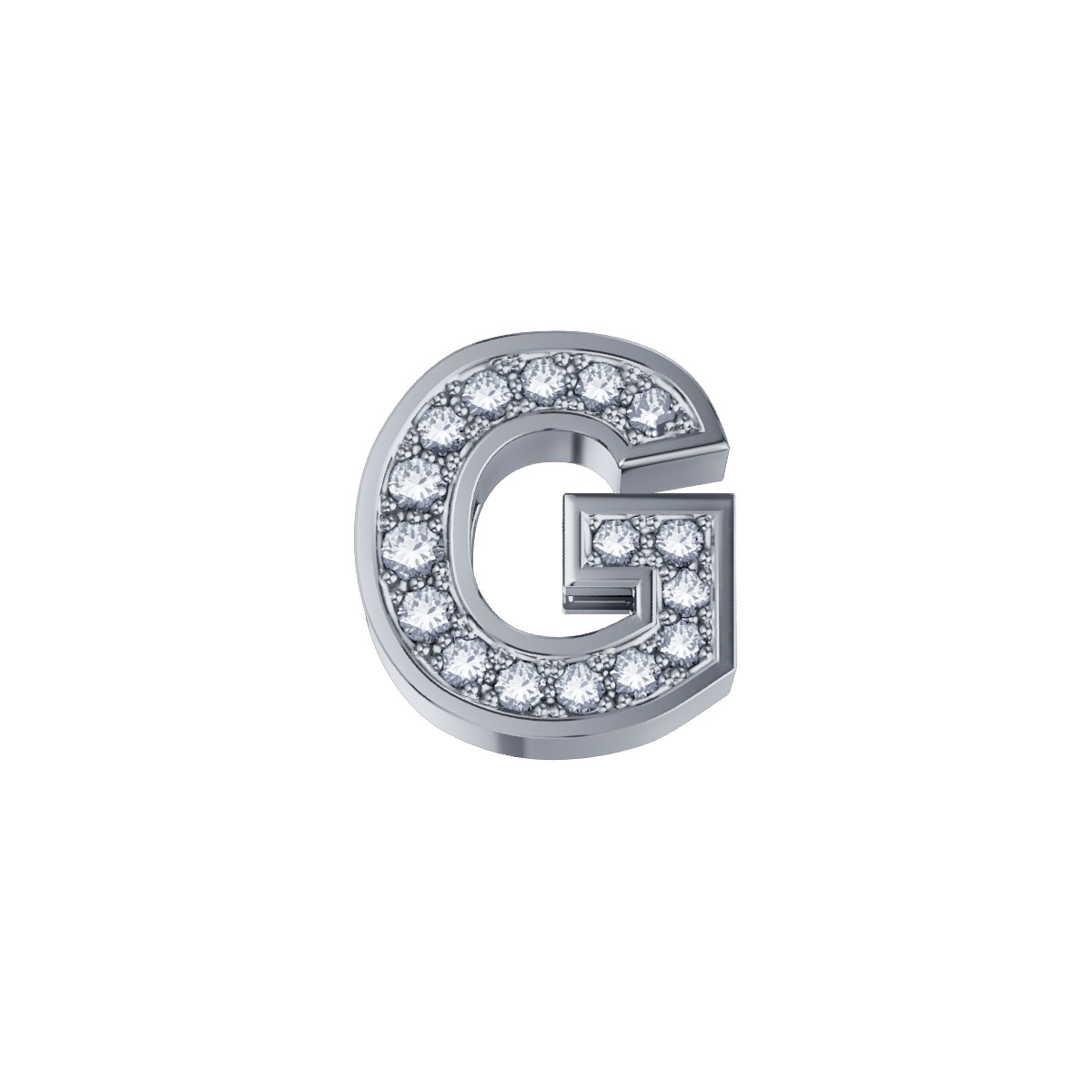 Lettera G in oro bianco e diamanti - DonnaOro Elements