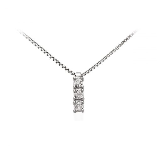 Pendente trilogy da donna in oro bianco 18kt con diamanti