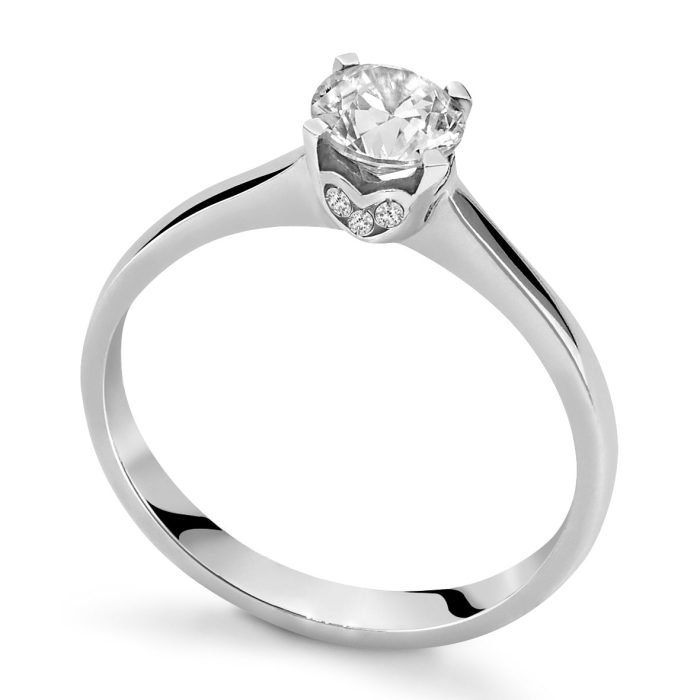 Anello solitario Venere in oro bianco con diamante - DonnaOro Jewels