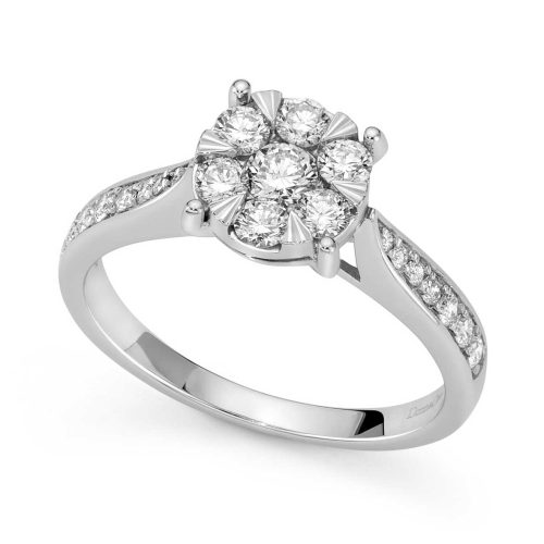 Anello in oro bianco 18 carati con diamanti - DonnaOro Jewels