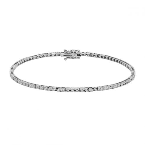 Bracciale tennis in oro bianco 18kt e diamanti DonnaOro Jewels