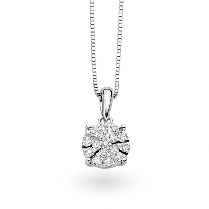 Pendente punto luce in oro bianco 18 carati con diamanti - DonnaOro Jewels