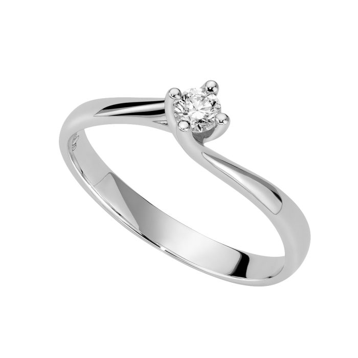 Anello Solitario Opi in oro bianco con diamante - DonnaOro Jewels