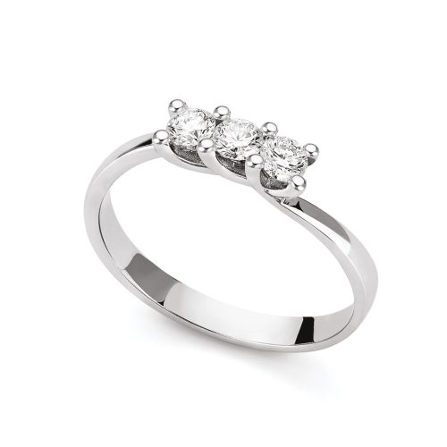 Anello Trilogy Opi in oro bianco con diamanti - DonnaOro Jewels
