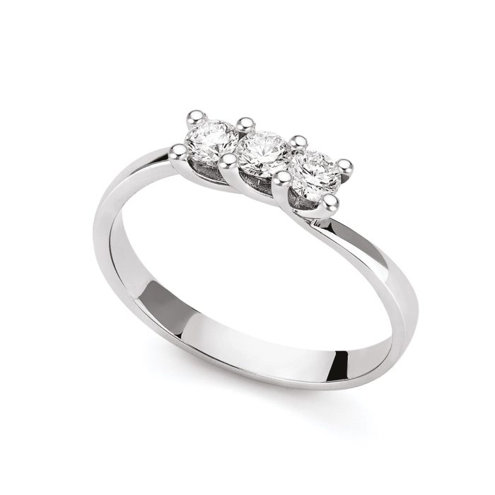 Anello Trilogy Opi in oro bianco con diamanti - DonnaOro Jewels