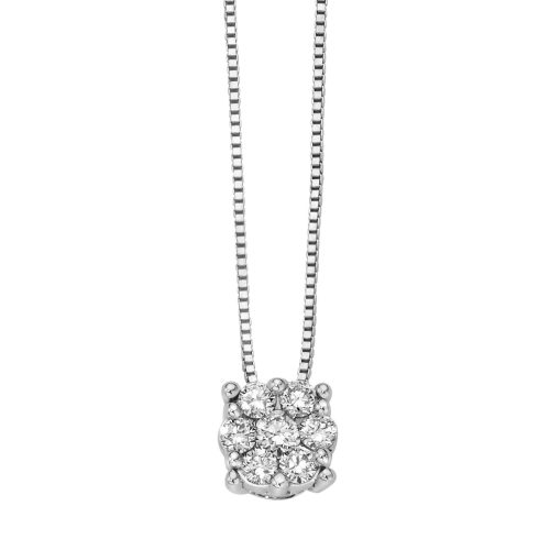 Pendente punto luce in oro bianco 18 carati con diamanti - DonnaOro Jewels