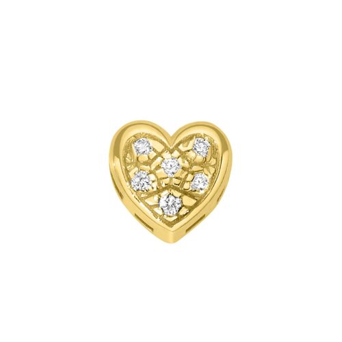 Elemento bracciale componibile Cuore Bombato in oro giallo e diamanti - collezione Battiti - DonnaOro Elements