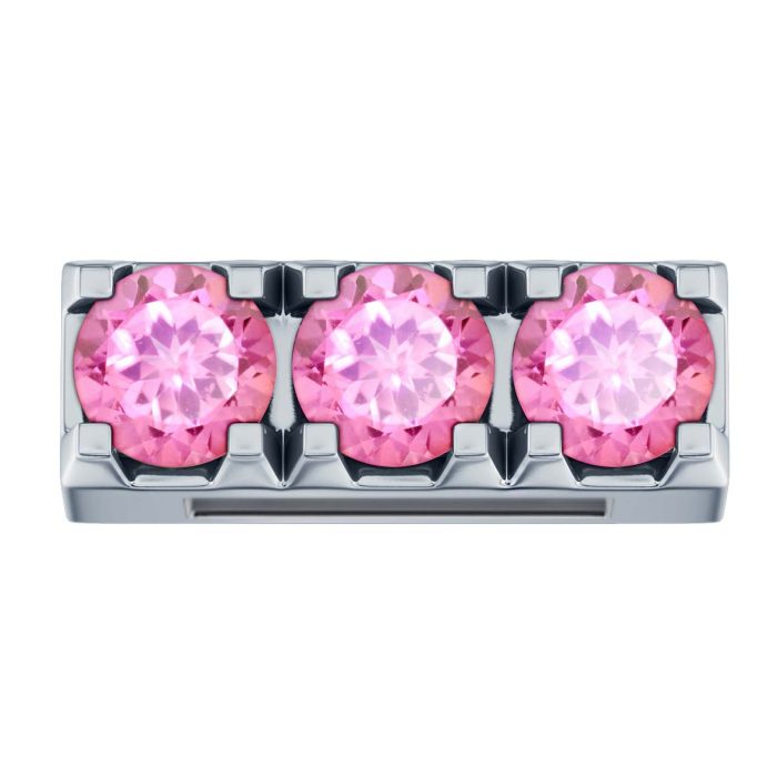 Elemento bracciale componibile Tris in oro bianco e topazi rosa - collezione Milleluci - DonnaOro Elements