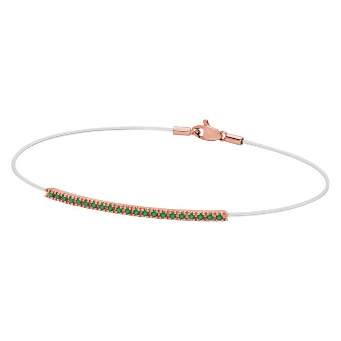 bracciale barretta tennis oro rosa smeraldi volee