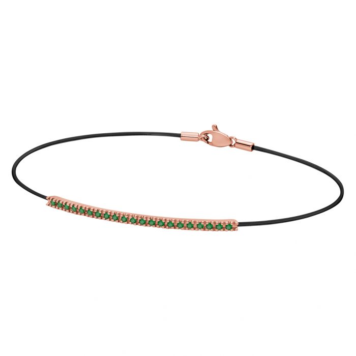 bracciale barretta tennis oro rosa smeraldi smash