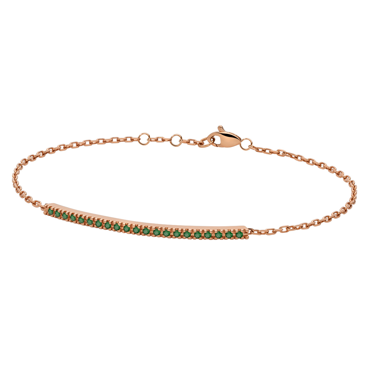 bracciale barretta tennis oro rosa smeraldi backspin