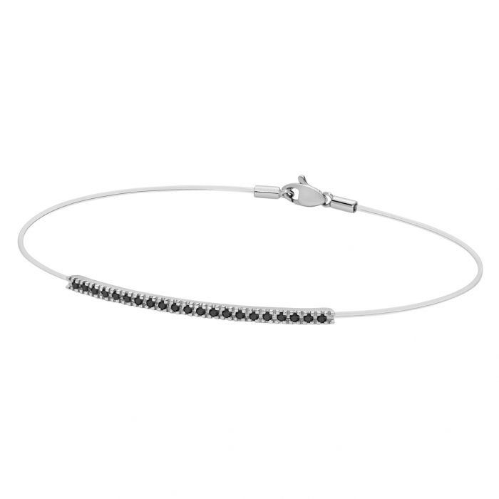 bracciale barretta tennis oro diamanti neri volee