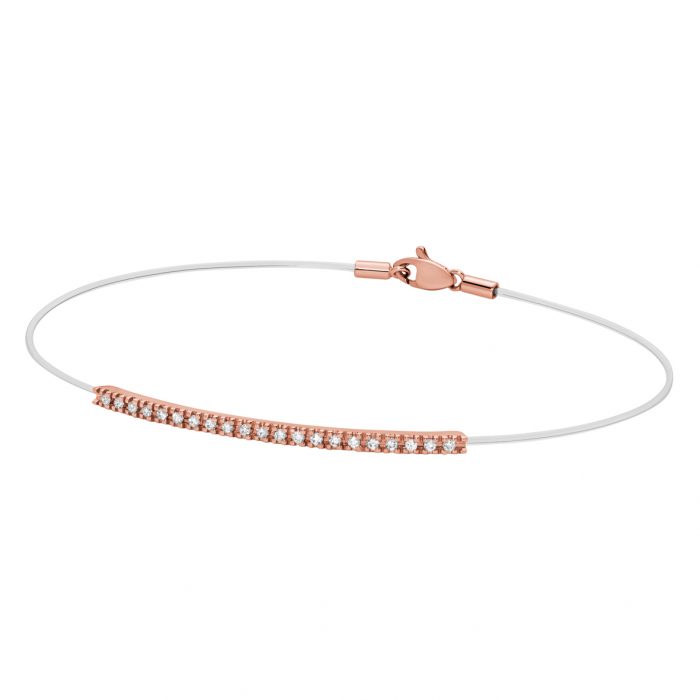 bracciale barretta tennis oro rosa diamanti volee