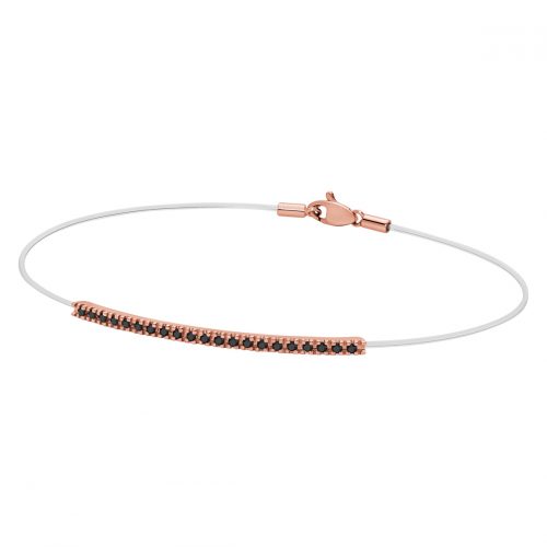 bracciale barretta tennis oro rosa diamanti neri volee