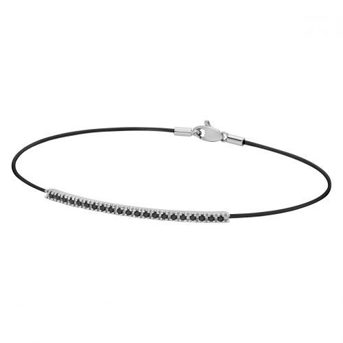 bracciale barretta tennis oro bianco diamanti neri smash