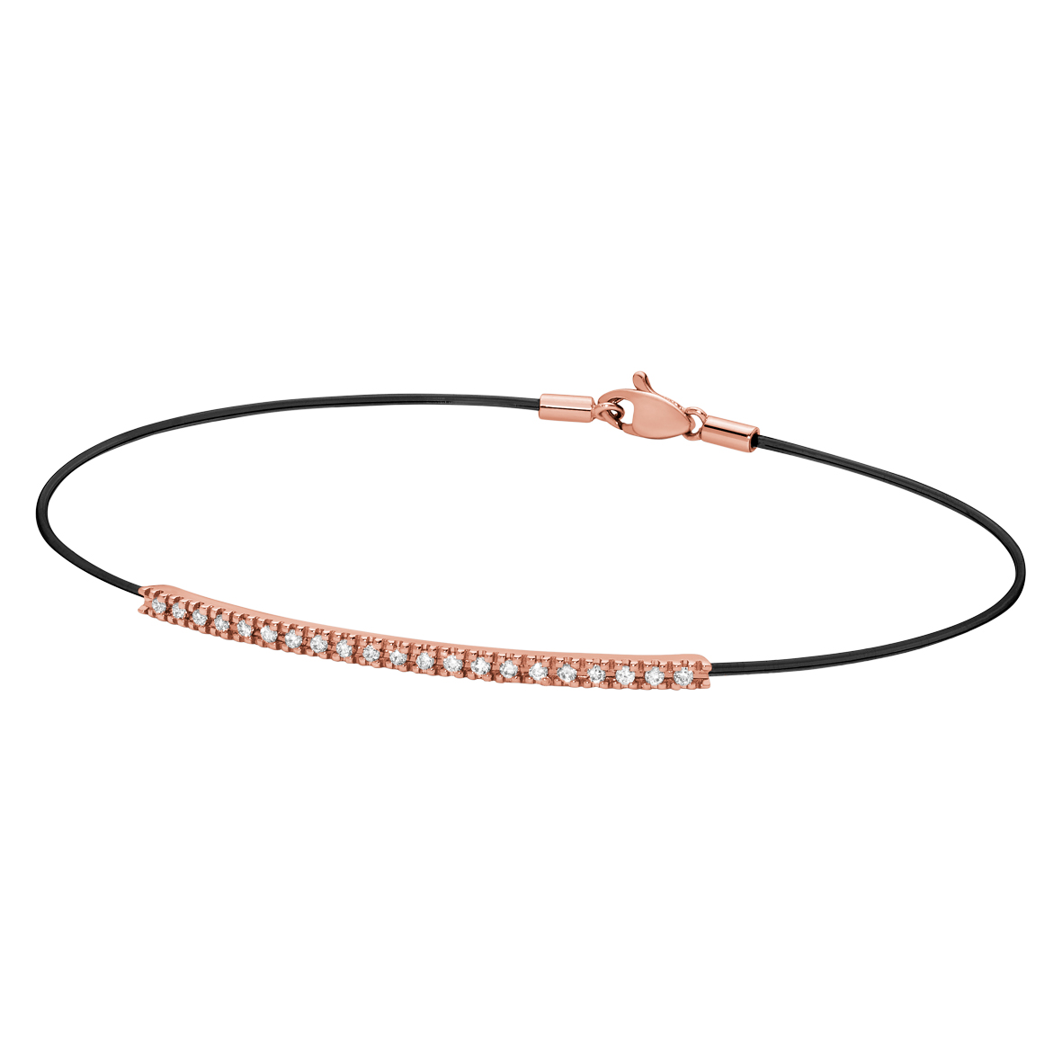 bracciale barretta tennis oro rosa diamanti smash