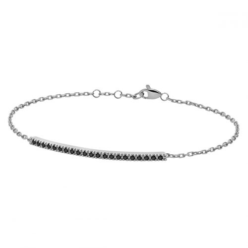 bracciale barretta tennis oro bianco diamanti neri backspin
