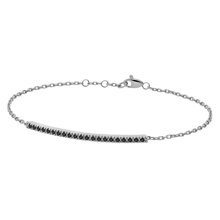 bracciale barretta tennis oro bianco diamanti neri backspin