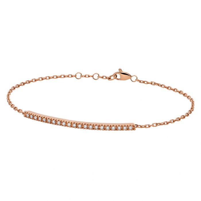 bracciale barretta tennis oro rosa diamanti bianchi backspin