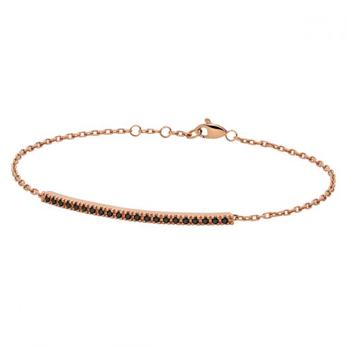 bracciale barretta tennis oro rosa diamanti neri backspin