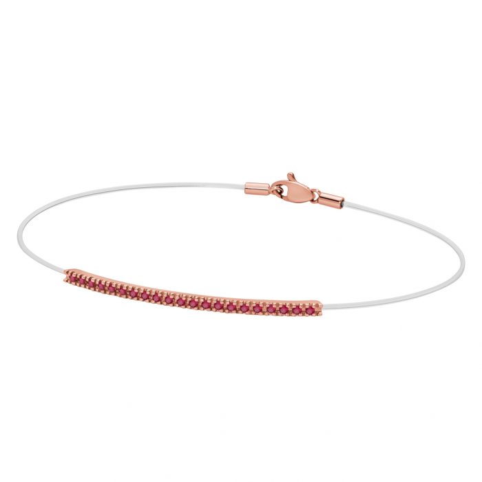 bracciale barretta tennis oro rosa rubini volee