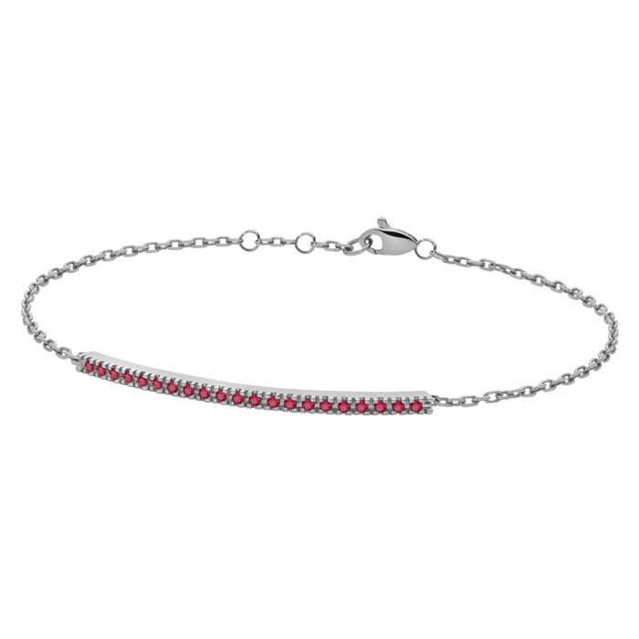 bracciale barretta tennis oro bianco rubini backspin