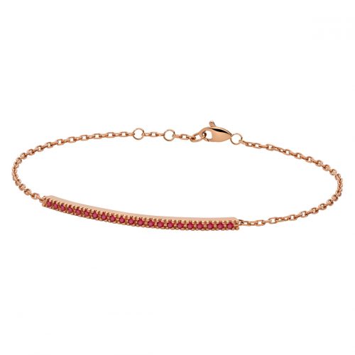 bracciale barretta tennis oro rosa rubini backspin