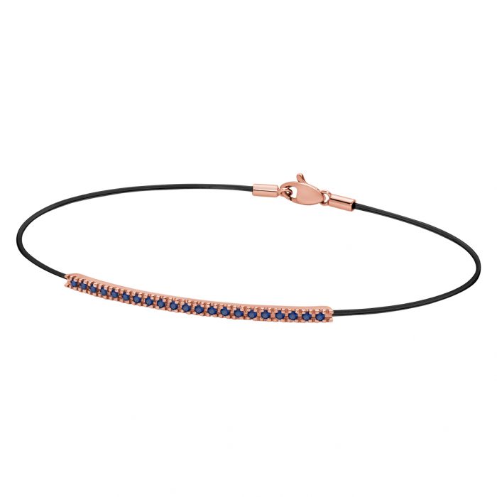 bracciale barretta tennis oro rosa zaffiri smash