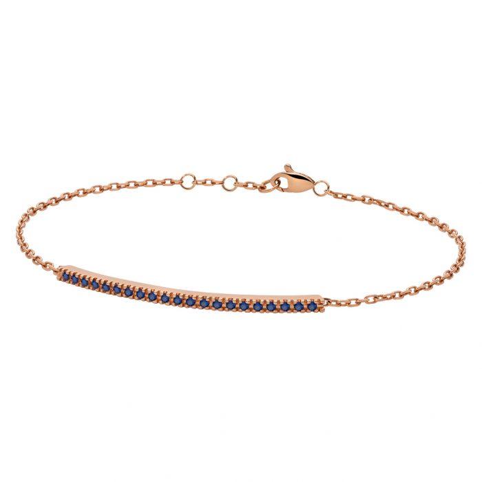 bracciale barretta tennis oro rosa zaffiri backspin