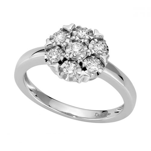 white gold ring with diamonds