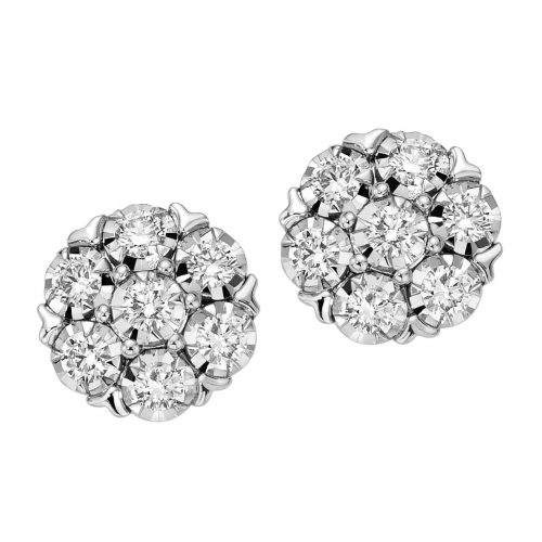 white gold earrings with diamonds