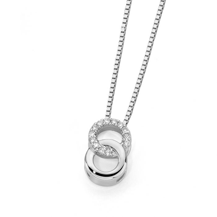 Chain pendant in 18-karat white gold and diamonds