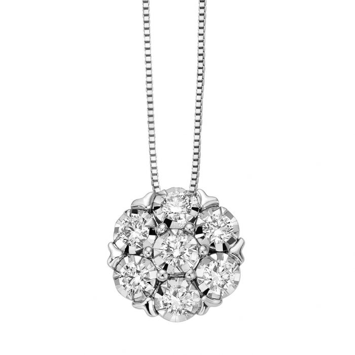 pendant in white gold and diamonds