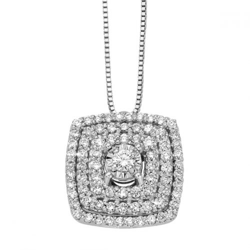 White gold pendant with pavé diamonds